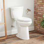 Signature Hardware Bradenton 1.2 GPF Two-Piece Elongated Bowl Toilet with 12" Rough-In and Left Hand Lever - 21" Bowl Height - Less Seat
 White