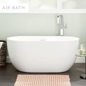 Signature Hardware Boyce 56" Free Standing Acrylic Air Tub with Integrated Drain, Overflow, and Foam Insulation White / White