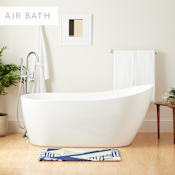 Signature Hardware Sheba 59" Freestanding Acrylic Air Tub with Integrated Drain and Overflow and Foam Insulation White