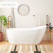 Signature Hardware Sheba 66" Freestanding Acrylic Air Tub with Integrated Drain and Overflow and Foam Insulation White