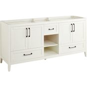 Signature Hardware Burfield 72" Freestanding Double Basin Vanity Cabinet - Cabinet Only - Less Vanity Top White