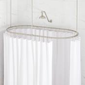 Signature Hardware 61-1/2" x 30-1/4" Oval Brass Shower Rod Brushed Nickel