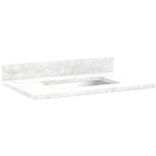 Signature Hardware 31" Marble Single Vanity Top with 0" Faucet Centers and Backsplash Carrara Marble