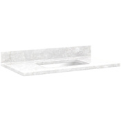 Signature Hardware 37" Marble Single Vanity Top with Backsplash Carrara Marble