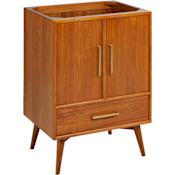 Signature Hardware Novak 24" Freestanding Teak Single Basin Vanity Cabinet - Cabinet Only - Less Vanity Top Natural Teak