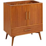 Signature Hardware Novak 30" Freestanding Teak Single Basin Vanity Cabinet - Cabinet Only - Less Vanity Top Natural Teak