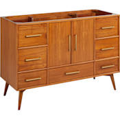 Signature Hardware Novak 48" Freestanding Teak Single Basin Vanity Cabinet - Cabinet Only - Less Vanity Top Natural Teak