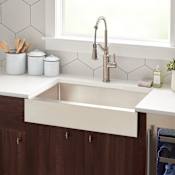 Signature Hardware Hazelton 36" Farmhouse Single Basin Stainless Steel Retrofit Kitchen Sink Stainless Steel
