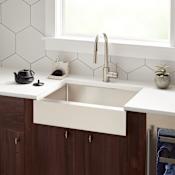 Signature Hardware Hazelton 30" Farmhouse Single Basin Stainless Steel Retrofit Kitchen Sink Stainless Steel