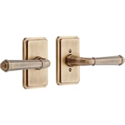 Signature Hardware Matteen Right Handed Solid Brass Passage Door Lever Set with 2-3/8" Backset Antique Brass