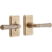 Signature Hardware Matteen Left Handed Solid Brass Passage Door Lever Set with 2-3/8" Backset Antique Brass