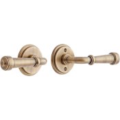 Signature Hardware Esmond Right Handed Solid Brass Passage Door Lever Set with 2-3/8" Backset Antique Brass
