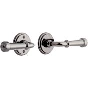 Signature Hardware Esmond Left Handed Solid Brass Passage Door Lever Set with 2-3/8" Backset Black Nickel