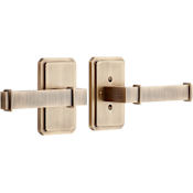 Signature Hardware Delory Right Handed Solid Brass Privacy Door Lever Set with 2-3/8" Backset Antique Brass