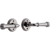 Signature Hardware Esmond Left Handed Solid Brass Dummy Door Lever Set Black Nickel