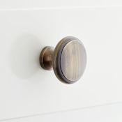 Signature Hardware Nantes 1-1/4 Inch Diameter Round Cabinet Knob Antique Brass