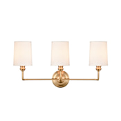 Signature Hardware Poplin 3 Light 22" Wide Bathroom Vanity Light Brushed Gold