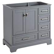 Signature Hardware Quen 36" Freestanding Single Basin Vanity Cabinet - Cabinet Only - Less Vanity Top Gray