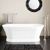 Signature Hardware Odenwald 59" Acrylic Soaking Tub with Integrated Overflow and Drain White