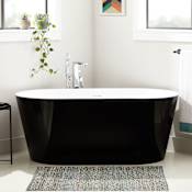 Signature Hardware Eden 67" Acrylic Soaking Tub with Integrated Overflow and Drain Black