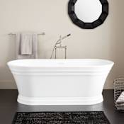 Signature Hardware Odenwald 67" Acrylic Soaking Tub with Integrated Overflow and Drain White