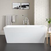 Signature Hardware Eaton 67" Freestanding Acrylic Air Tub with Integrated Drain and Overflow and Foam Insulation White
