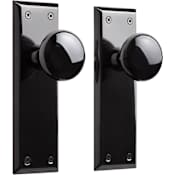 Signature Hardware Hubbard Solid Brass Dummy Set Door Knob Set Black Nickel