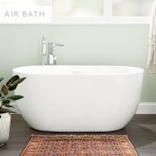 Signature Hardware Boyce 61" Free Standing Acrylic Air Tub with Integrated Drain, Overflow, and Foam Insulation White / White