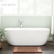 Signature Hardware Boyce 70" Acrylic Air Massage Tub with with Integrated Drain, Overflow, and Foam Insulation White / White