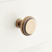 Signature Hardware Ardell 1-1/4 Inch Diameter Round Cabinet Knob Antique Brass