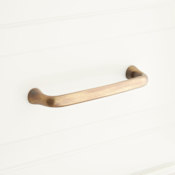 Signature Hardware Orvin 6-3/8 Inch Center to Center Handle Cabinet Pull Antique Brass