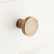 Signature Hardware Orvin 1-1/8 Inch Diameter Round Cabinet Knob Antique Brass