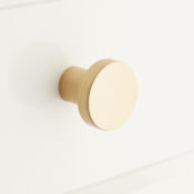 Signature Hardware Orvin 1-1/8 Inch Diameter Round Cabinet Knob Satin Brass