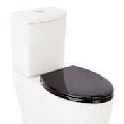 Signature Hardware Elongated Closed - Front Toilet Seat and Lid with Soft Close Black
