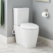 Signature Hardware Grayvik 1.28 GPF Two Piece Elongated Toilet - Bidet Seat Included, ADA Compliant White