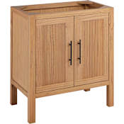 Signature Hardware Ayanna 30" Freestanding Mindi Wood Single Basin Vanity - Cabinet Only - Less Vanity Top Natural Mindi