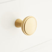 Signature Hardware Strasbourg 1-1/4 Inch Round Cabinet Knob Satin Brass