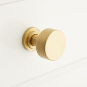 Signature Hardware Colmar 1-1/4 Inch Diameter Round Cabinet Knob Satin Brass