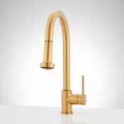 Signature Hardware Ridgeway 1.75 GPM Single Hole Pull Down Touchless Kitchen Faucet Brushed Gold