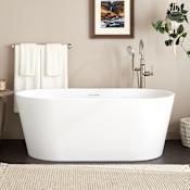 Signature Hardware Eden 67" Acrylic Soaking Tub with Integrated Overflow and Drain Matte White
