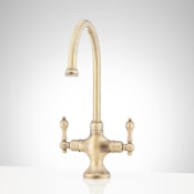 Signature Hardware Isabel 1.8 GPM Double Handle Single Hole Bar and Kitchen Faucet Aged Brass