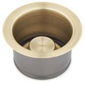 Signature Hardware 3-1/2" Brass Kitchen Deep Garbage Disposal Flange and Stopper Aged Brass