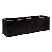 Signature Hardware Dita 72" Wall-Mount Double Basin Vanity Cabinet - Cabinet Only - Less Vanity Top Black