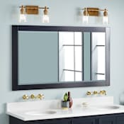 Signature Hardware Fallbrook 56" W x 31-1/2" H Contemporary Rectangular Framed Bathroom Wall Mirror Midnight Navy Blue