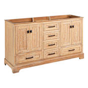 Signature Hardware Quen 60" Freestanding Double Basin Vanity Cabinet - Cabinet Only - Less Vanity Top Driftwood Brown