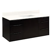 Signature Hardware Dita 48" Wall-Mount Single Basin Vanity Set with Cabinet, Vanity Top, and Rectangular Undermount Sink - No Faucet Holes Arctic White