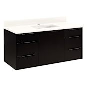 Signature Hardware Dita 48" Wall-Mount Single Basin Vanity Set with Cabinet, Vanity Top, and Rectangular Undermount Sink - Single Faucet Hole Arctic White