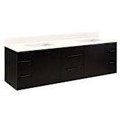 Signature Hardware Dita 72" Wall-Mount Double Basin Vanity Set with Cabinet, Vanity Top, and Rectangular Undermount Sinks - No Faucet Holes Arctic White