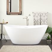 Signature Hardware Treece 60" Acrylic Freestanding Tub with Integrated Drain and Overflow White