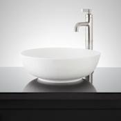 Signature Hardware Elkshire 16" Resin Vessel Bathroom Sink - Matte White Matte White